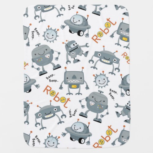 Friendly Robot Baby Blanket