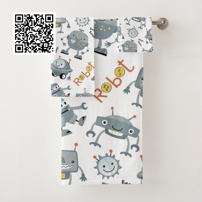 Friendly Robot Bath Towel Set (Creator Uploaded)