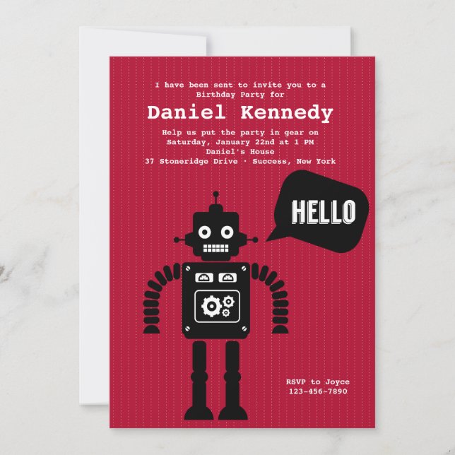 Friendly Robot Invitation (Front)