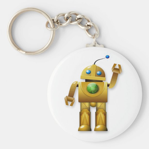 Robot Keychains No Minimum Quantity Zazzle