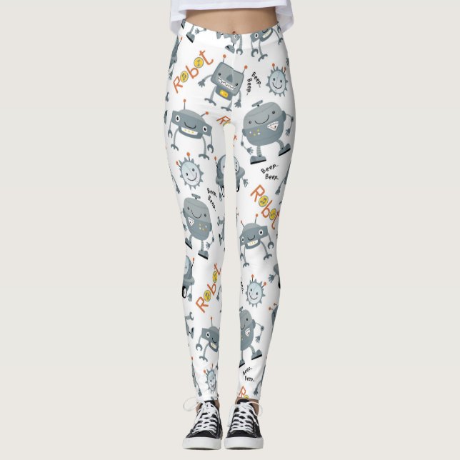 Friendly Robot Leggings (Front)