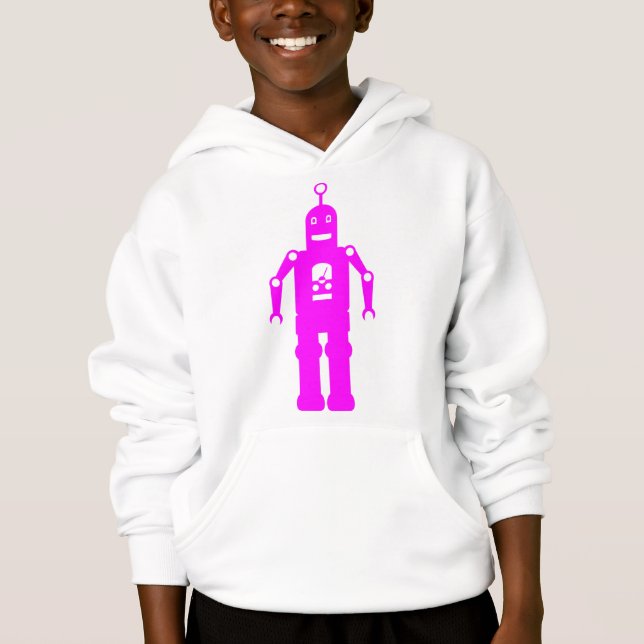 Friendly Robot - Magenta Hoodie (Front)