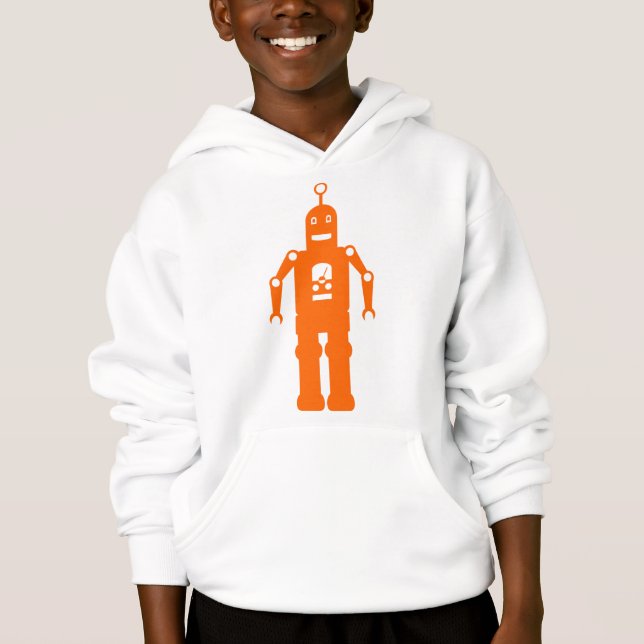 Friendly Robot - Orange Hoodie (Front)