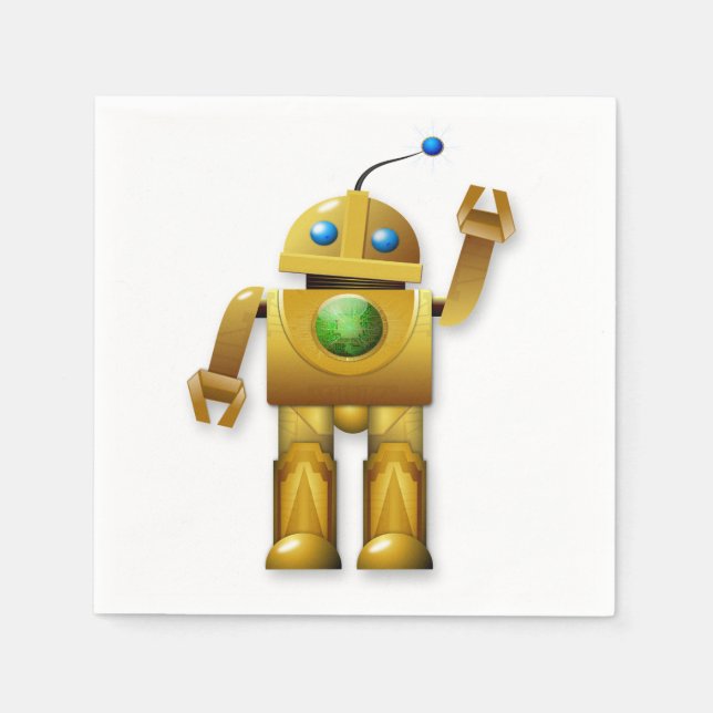 Friendly Robot Paper Napkins (Front)