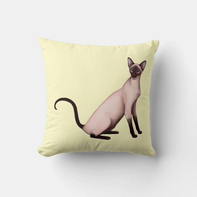 Friendly Siamese Cat American MoJo Pillow (Front)