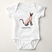 Friendly Siamese Cat Customizable Baby One Pc