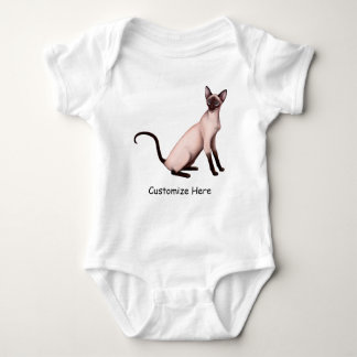 Friendly Siamese Cat Customizable Baby One Pc Baby Bodysuit