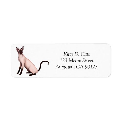 Friendly Siamese Cat Label