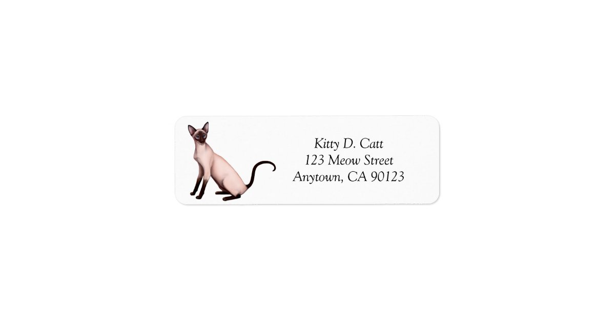 Cat Lable Friendly Siamese Cat Label | Zazzle