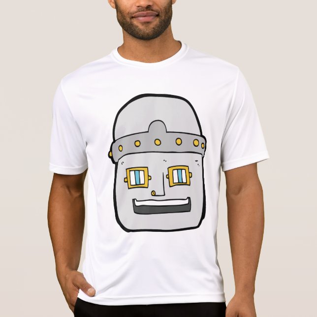 Friendly Silver Robot Head T-Shirt (Front)