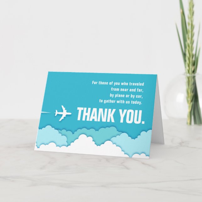 Friendly Skies | Distant Traveler Thank You Card (Front)