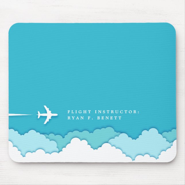 Friendly Skies | Flight Instructor | Custom Name  Mouse Pad (Front)