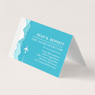 Friendly Skies   Flight Instructor Detailed Certs Business Card