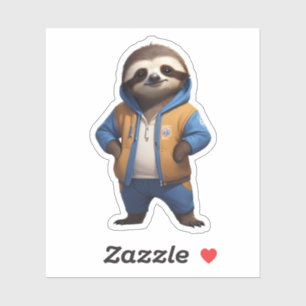 Friendly Sloth Illustration Sticker