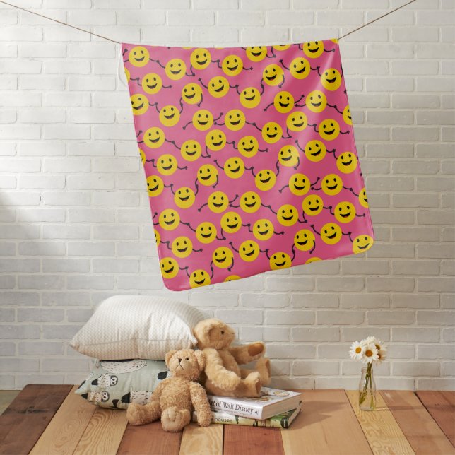 Friendly Smileys Baby Blanket (In Situ)