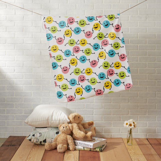 Friendly Smileys Baby Blanket (In Situ)