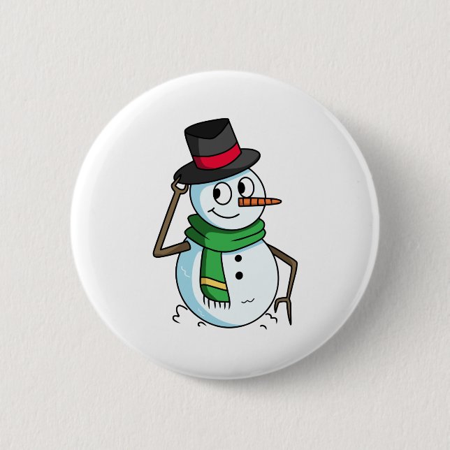 Friendly Snowman Button (Front)