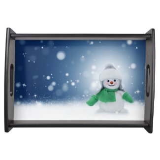 Friendly Snowman Holiday Tray