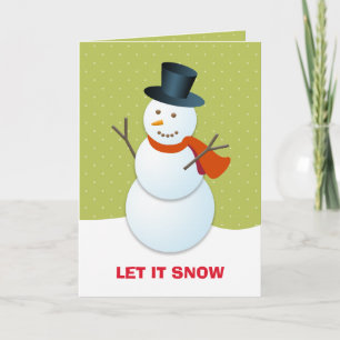 Friendly snowman north pole green nonphoto holiday card