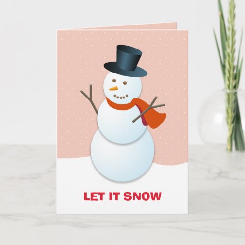 Friendly snowman north pole pink non photo holiday
