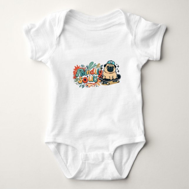 Friendly Souls. Baby Bodysuit (Front)