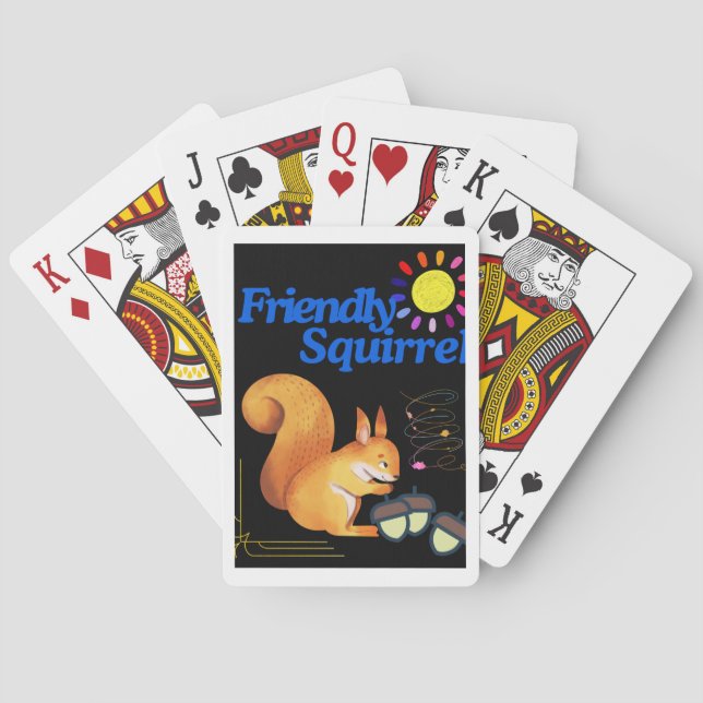 Friendly Squirrel is gathering nuts Poker Cards (Back)
