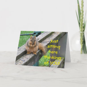 FRIENDLY SQUIRREL IS SAYING "HAPPY BIRTHDAY" CARD
