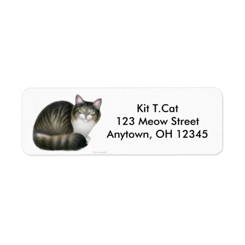 Friendly Tabby Cat Label