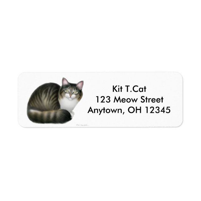Friendly Tabby Cat Label (Front)
