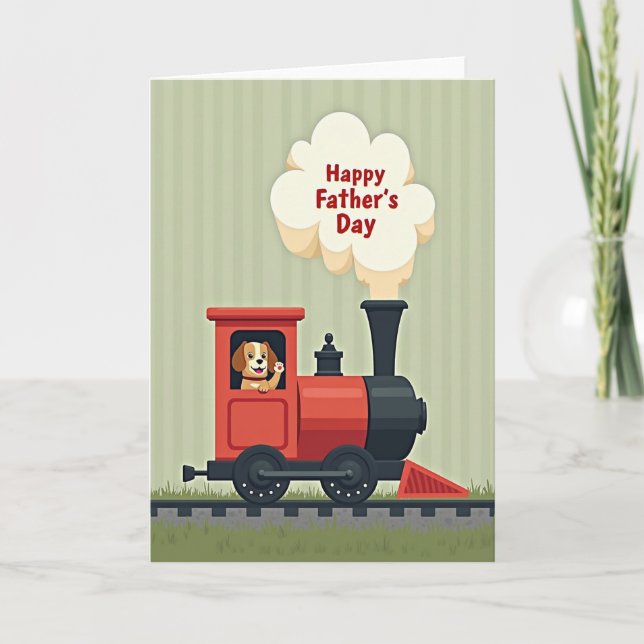 Friendly Train Fathers Day Image Card (Front)