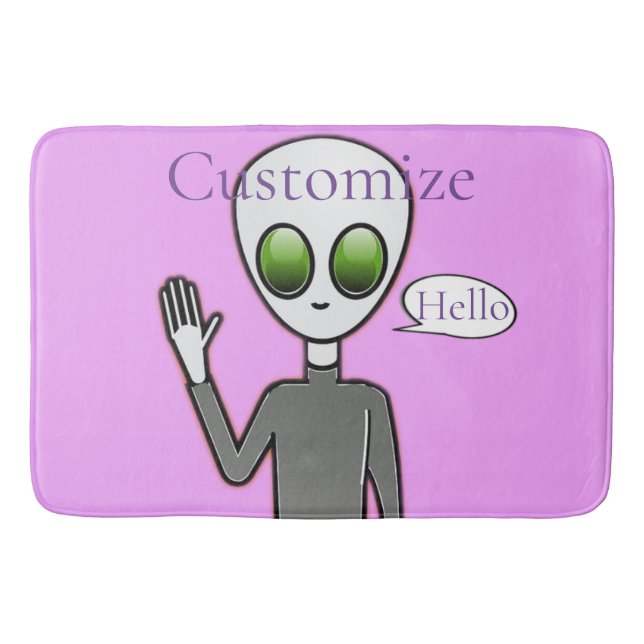 Friendly Waving Alien Thunder_Cove Bath Mat (Front)