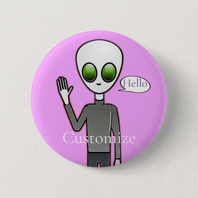 Friendly Waving Alien Thunder_Cove Button (Front)
