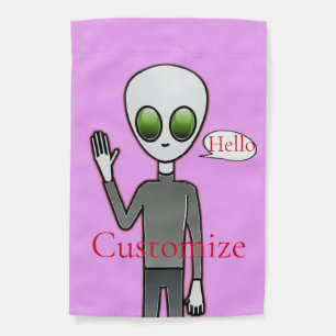 Friendly Waving Alien Thunder_Cove Garden Flag