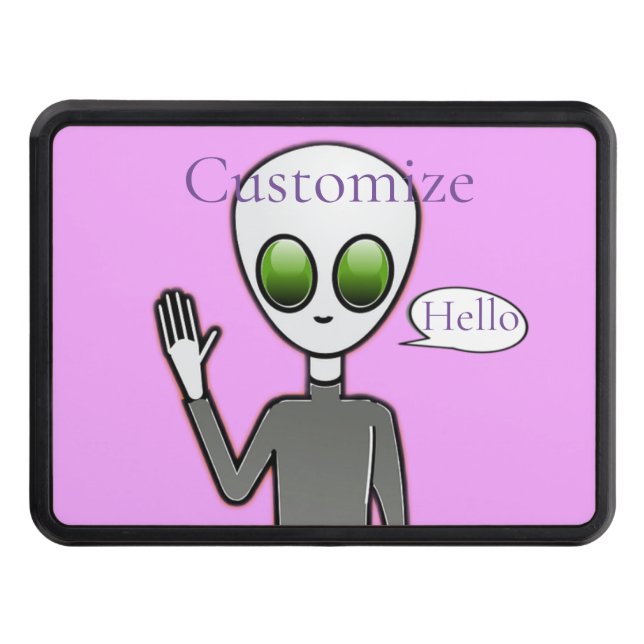 Friendly Waving Alien Thunder_Cove Hitch Cover (Front)
