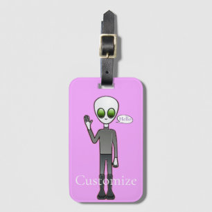 Friendly Waving Alien Thunder_Cove Luggage Tag