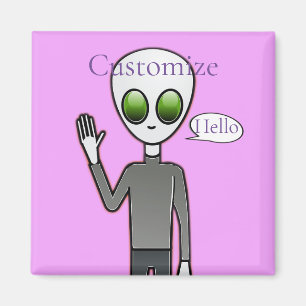 Friendly Waving Alien Thunder_Cove Magnet