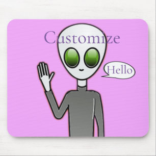 Friendly Waving Alien Thunder_Cove Mouse Pad