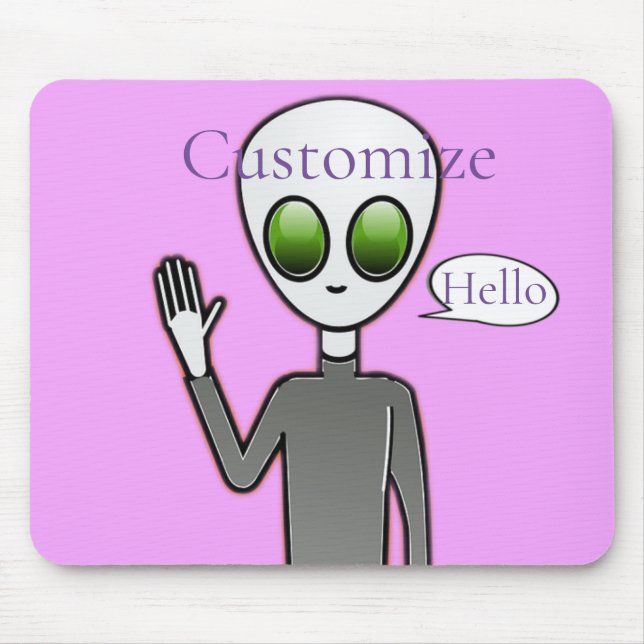 Friendly Waving Alien Thunder_Cove Mouse Pad (Front)