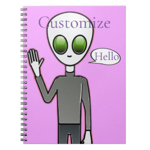 Friendly Waving Alien Thunder_Cove Notebook