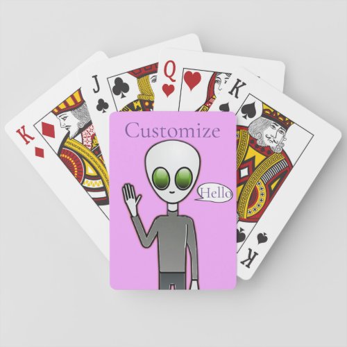 Friendly Waving Alien Thunder_Cove Playing Cards