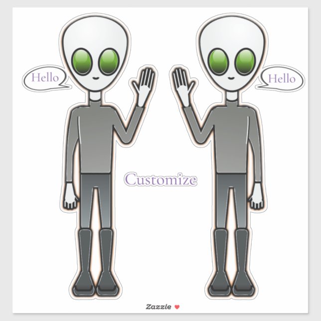 Friendly Waving Alien Thunder_Cove Sticker (Sheet)