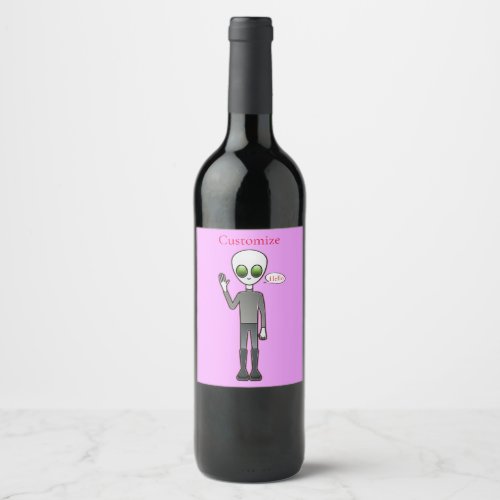 Friendly Waving Alien Thunder_Cove Wine Label