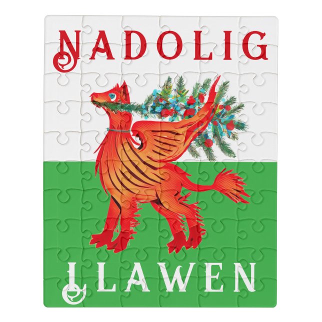 Friendly Welsh Red Dragon, add your text Poster Jigsaw Puzzle (Puzzle Vertical)