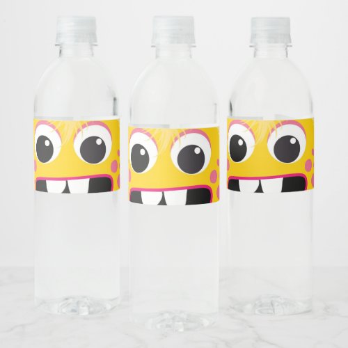 Friendly Yellow Monster Water Bottle Labels