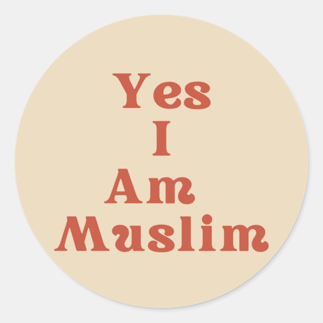 Friendly "Yes I AM Muslim" Identity Sticker (Front)