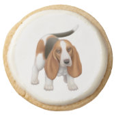 Friendly Young Basset Hound Shortbread Cookies (Front)