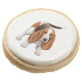 Friendly Young Basset Hound Shortbread Cookies (Angled)