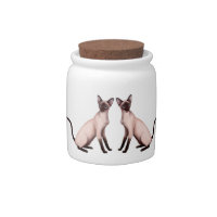 Friendly Young Siamese Cats Treat Jar