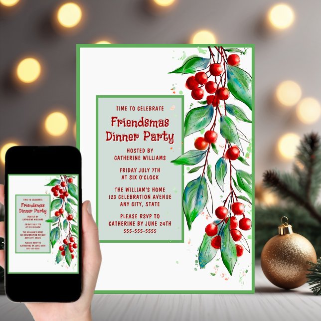 Friendmas Dinner Party Invitation Holiday Soiree (Creator Uploaded)
