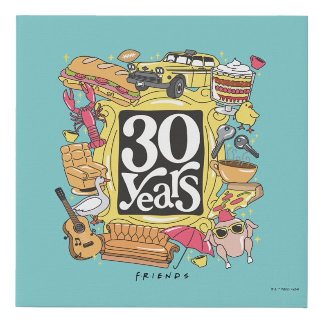 FRIENDS™ | 30 Years Graphic Faux Canvas Print (Front)